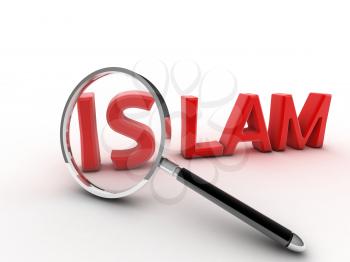 3d image word islam concept 