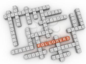 3d image Followers  issues concept word cloud background