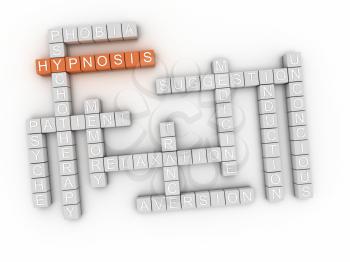 3d image Hypnosis issues concept word cloud background