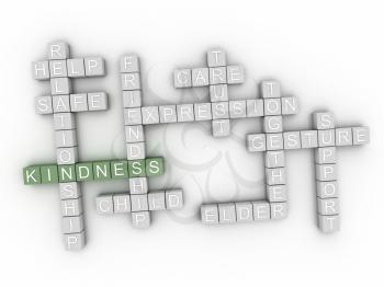 3d image Kindness issues concept word cloud background