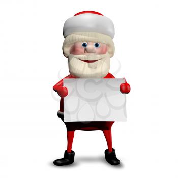 3D Illustration Jolly Santa Claus with a White Background