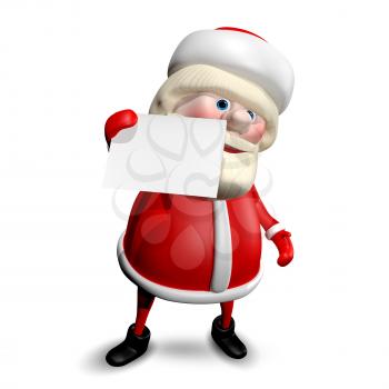 3D Illustration Jolly Santa Claus with a White Background