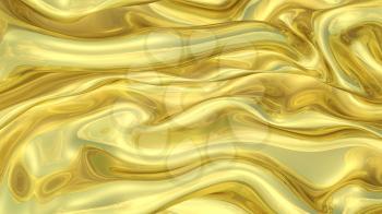 3D Illustration Abstract Gold Background Silk Cloth