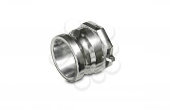 3d illustration Metallic Chrome Plated Industrial Part