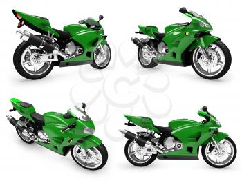 Royalty Free Clipart Image of Motorcycles