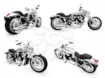 Royalty Free Clipart Image of Motorcycles