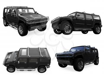 Royalty Free Clipart Image of a Bunch of Cars