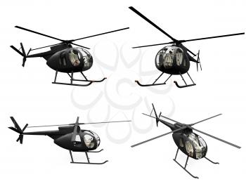 Royalty Free Clipart Image of Helicopters