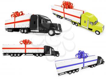 Royalty Free Clipart Image of Transport Trucks