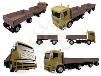 Royalty Free Clipart Image of Transport Trucks