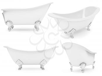 Royalty Free Clipart Image of a Clawfoot Bathtub