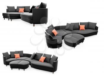 Royalty Free Clipart Image of Couches