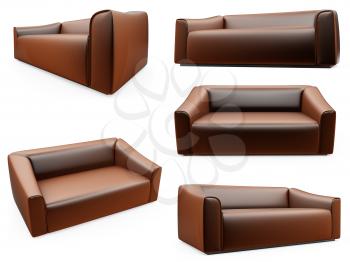 Royalty Free Clipart Image of a Bunch of Couches