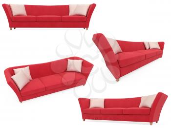 Royalty Free Clipart Image of a Bunch of Couches