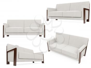 Royalty Free Clipart Image of a Bunch of Couches