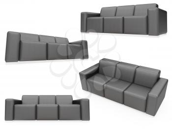 Royalty Free Clipart Image of a Bunch of Couches