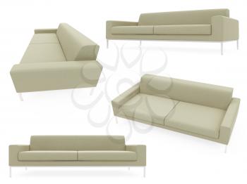 Royalty Free Clipart Image of a Bunch of Couches