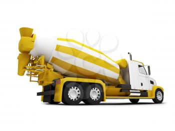 Royalty Free Clipart Image of a Concrete Mixer Truck