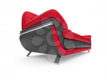 Royalty Free Clipart Image of a Red Couch