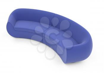 Royalty Free Clipart Image of a Blue Couch