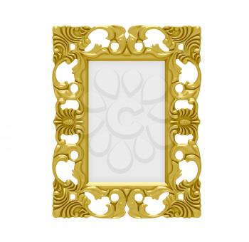 Royalty Free Clipart Image of a Gold Frame