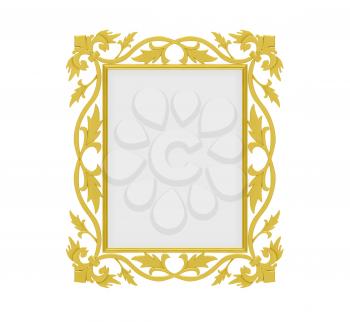 Royalty Free Clipart Image of a Gold Frame