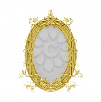 Royalty Free Clipart Image of a Gold Frame