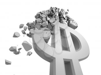 Royalty Free Clipart Image of a Damaged Dollar Sign