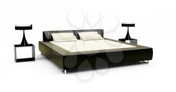 Royalty Free Clipart Image of a Bed