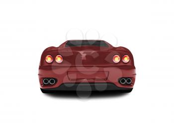 Royalty Free Clipart Image of a Red Ferrari