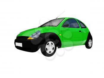 Royalty Free Clipart Image of a Green Car