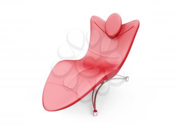 Royalty Free Clipart Image of a Red Chaise Lounge