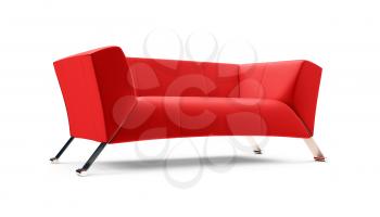 Royalty Free Clipart Image of a Red Couch