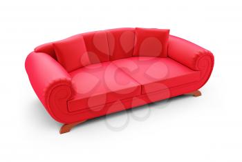 Royalty Free Clipart Image of a Red Couch