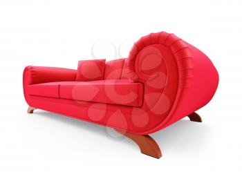 Royalty Free Clipart Image of a Red Couch