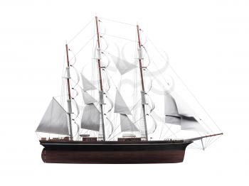 Royalty Free Clipart Image of a Sailing Ship