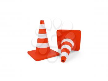 Royalty Free Clipart Image of Traffic Cones