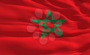 Royalty Free Clipart Image of the Flag of Maroc