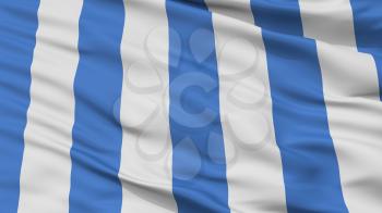 Mar Del Plata City Flag, Country Argentina, Closeup View, 3D Rendering