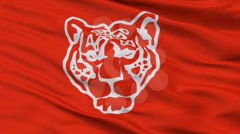 Roja Del Partido De Tigre City Flag, Country Argentina, Closeup View, 3D Rendering