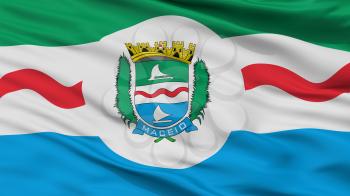 Maceio City Flag, Country Brasil, Closeup View, 3D Rendering