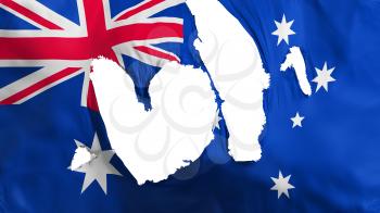 Ragged Australia flag, white background, 3d rendering