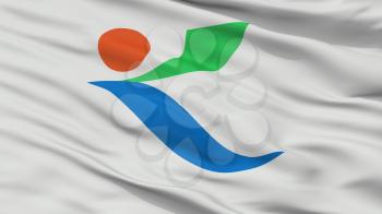 Koshi City Flag, Country Japan, Kumamoto Prefecture, Closeup View, 3D Rendering