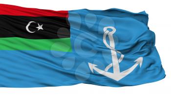 Libya Naval Ensign Flag, Isolated On White Background, 3D Rendering