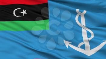 Libya Naval Ensign Flag, Closeup View, 3D Rendering