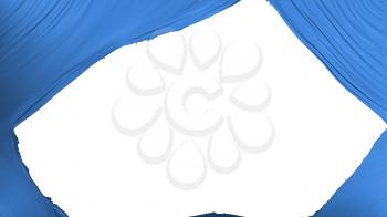 Divided Blue color flag, white background, 3d rendering