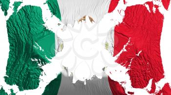 Mexico torn flag fluttering in the wind, over white background, 3d rendering