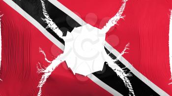 Trinidad and Tobago flag with a hole, white background, 3d rendering