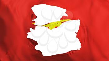 Tattered Vietnam flag, white background, 3d rendering