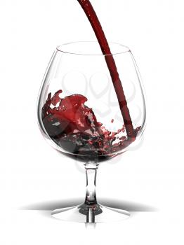 Royalty Free Clipart Image of a Glass of Red Wine